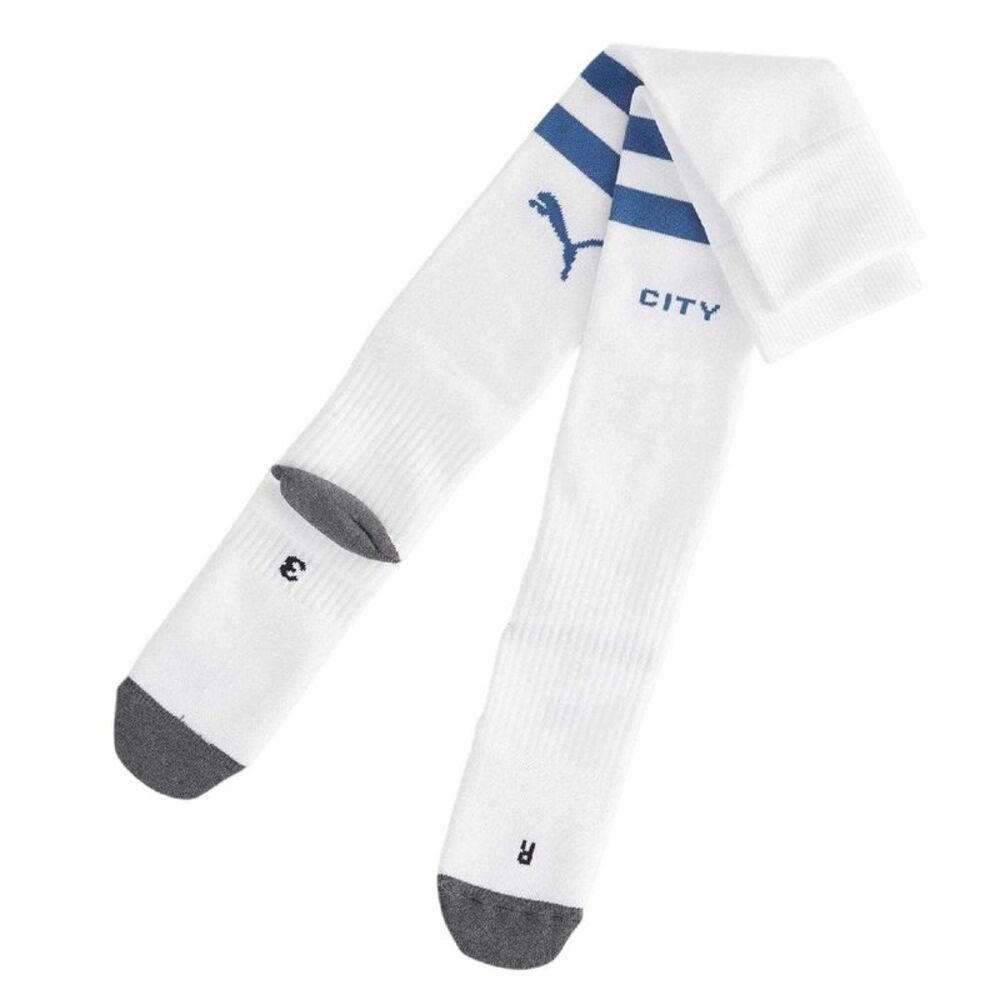 Puma Mens Manchester City FC Stripes Football Socks / Puma White/Blue